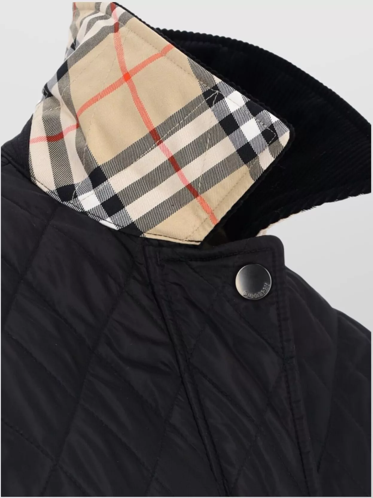 Burberry Quilted Jacket Corduroy Collar Casual