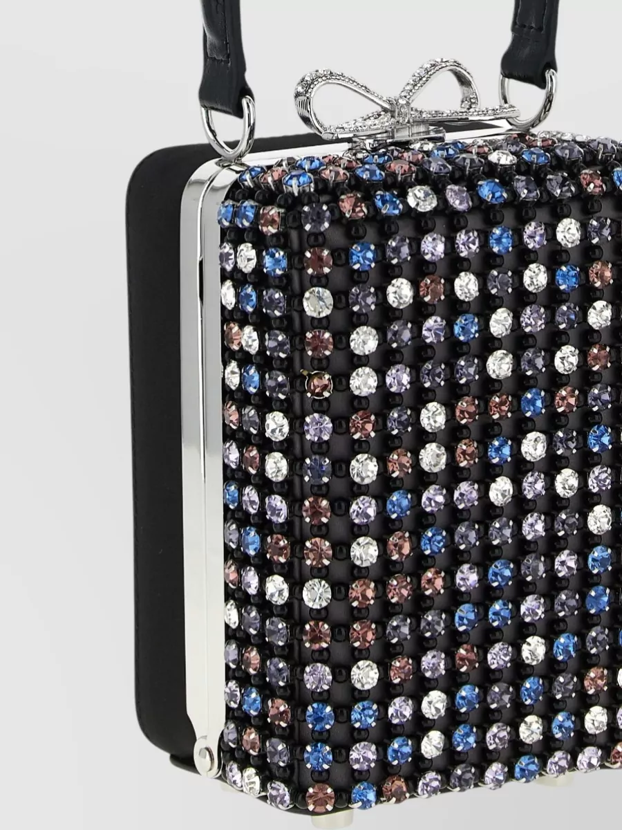 Self-Portrait The Bow Crystal-Embellished Clutch Bag