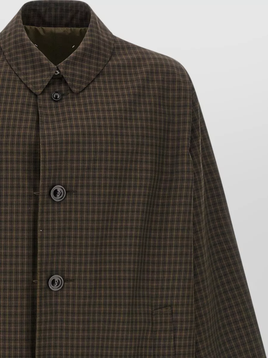 Maison Margiela Four Stitches Reversible Trench Coat Checked Pattern