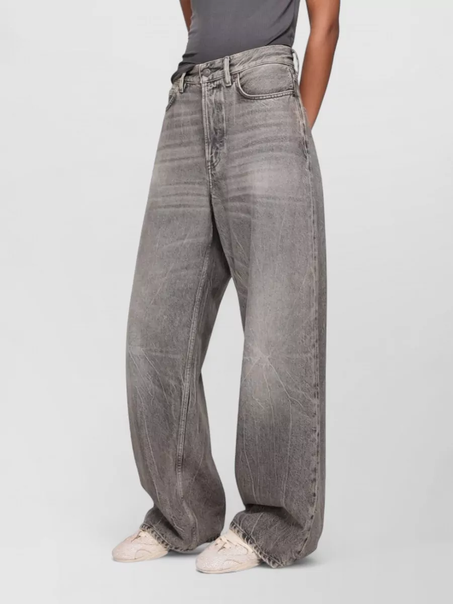 Acne Studios High Waist Wide Leg Denim Trousers