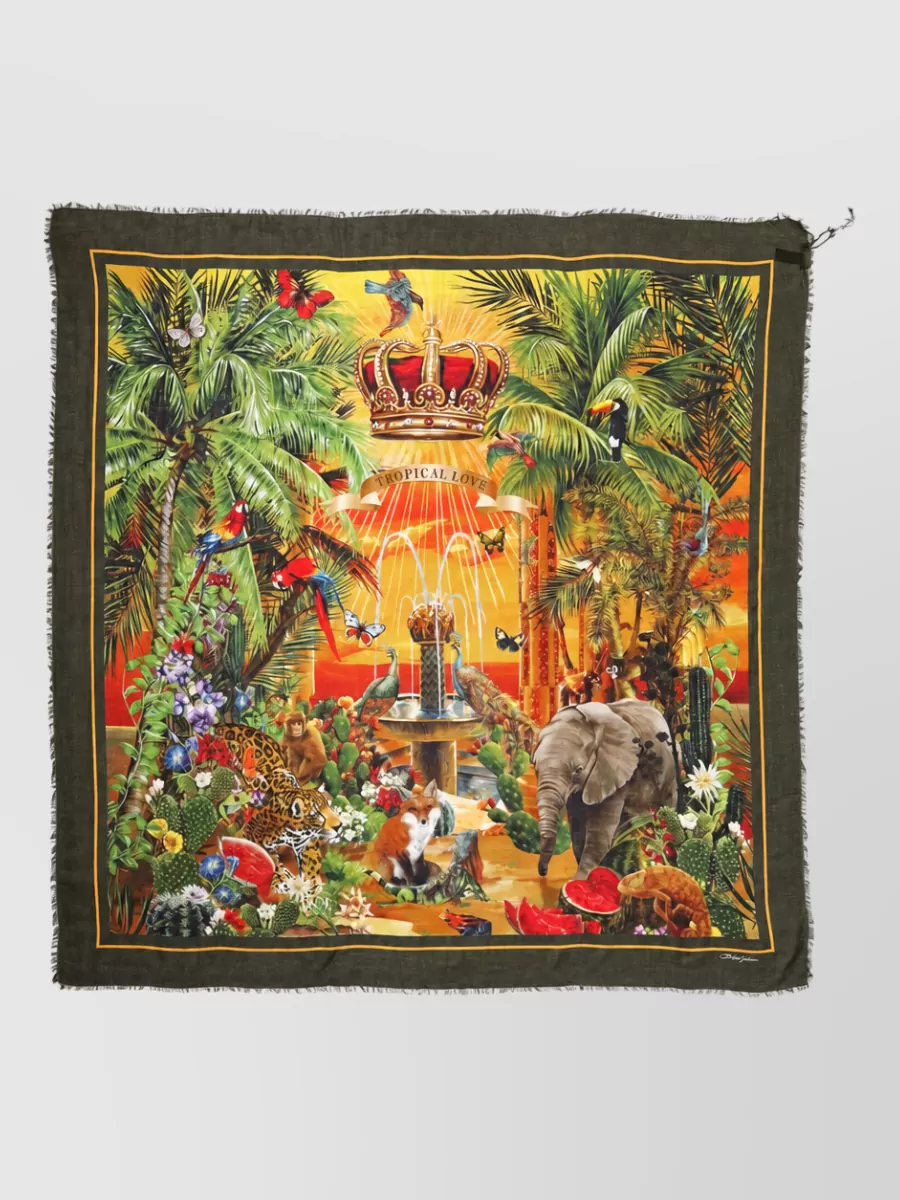 Dolce&Gabbana cashmere modal jungle print scarf