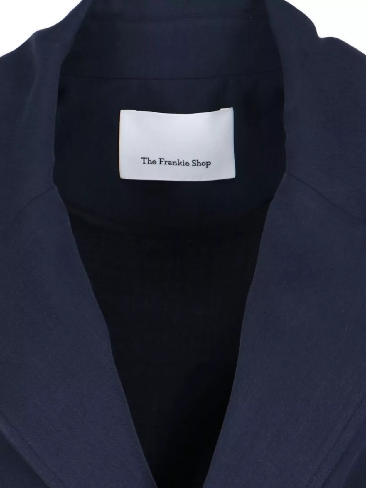 The Frankie Shop Waist Belted Jacket With Epaulettes And Lapels In Blue