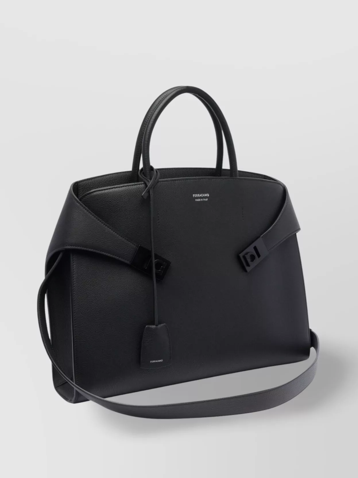 Ferragamo Buckle Strap Laptop Bag Handles Structure