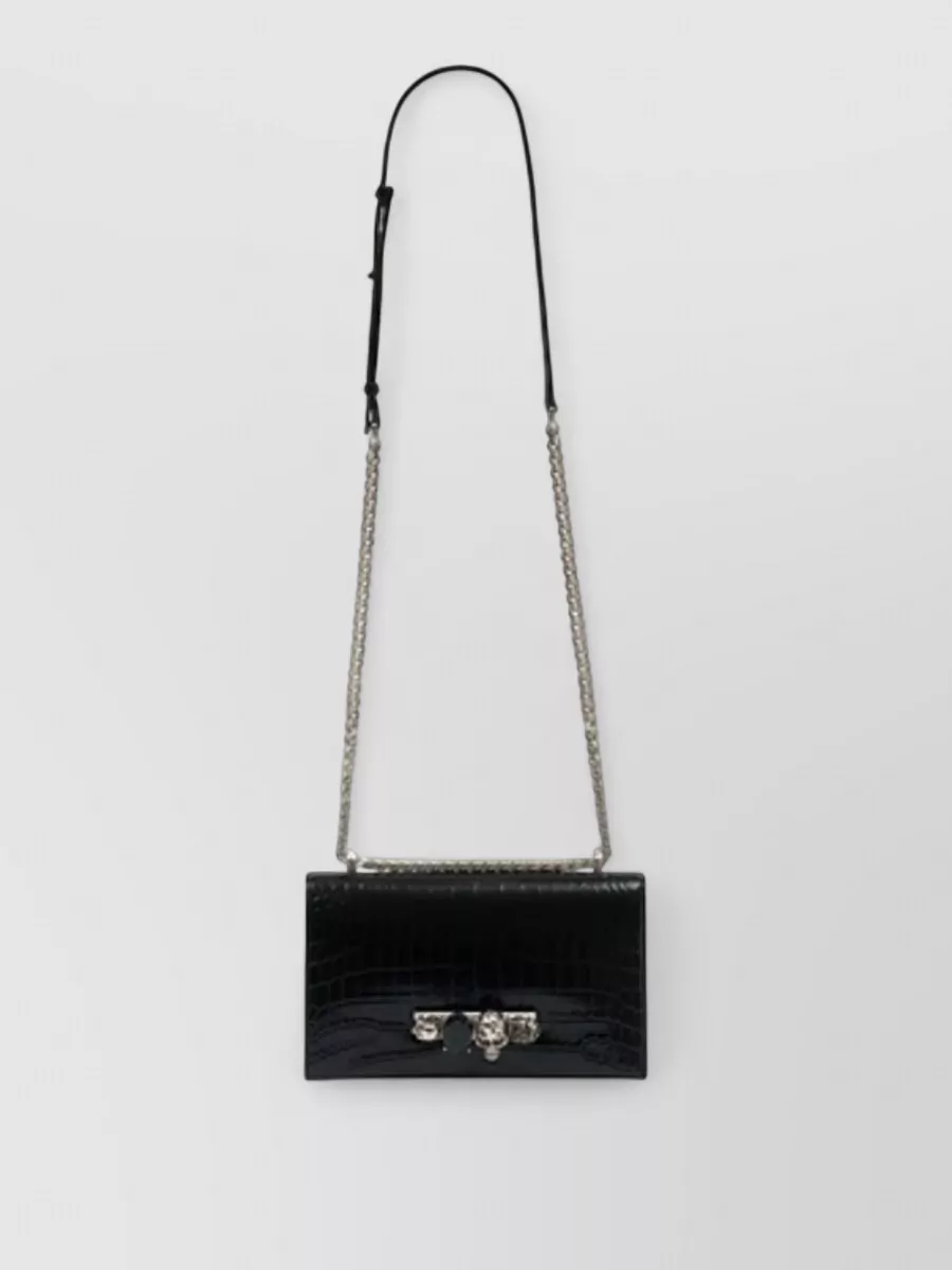 Alexander McQueen jewelled satchel leather cross-body bag
