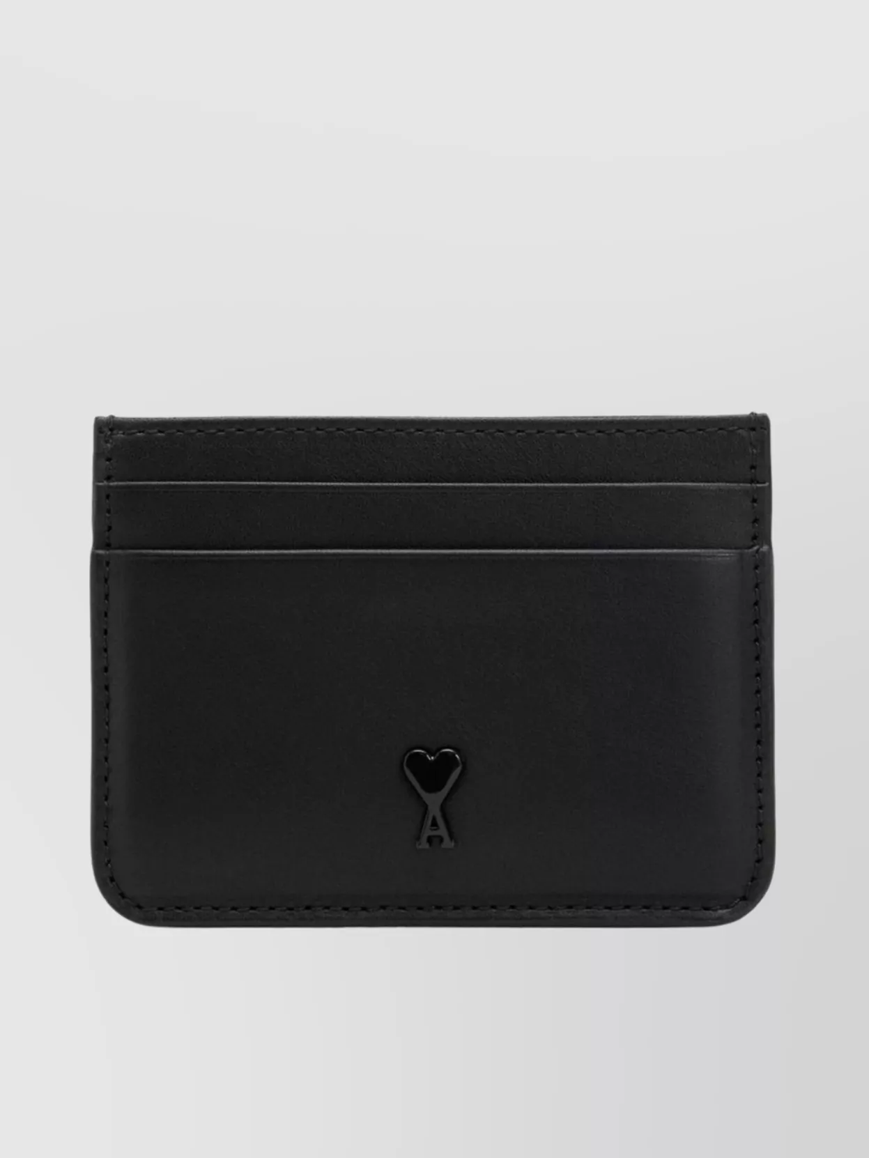 Ami Alexandre Mattiussi Compact Grain Leather Accessories In Black