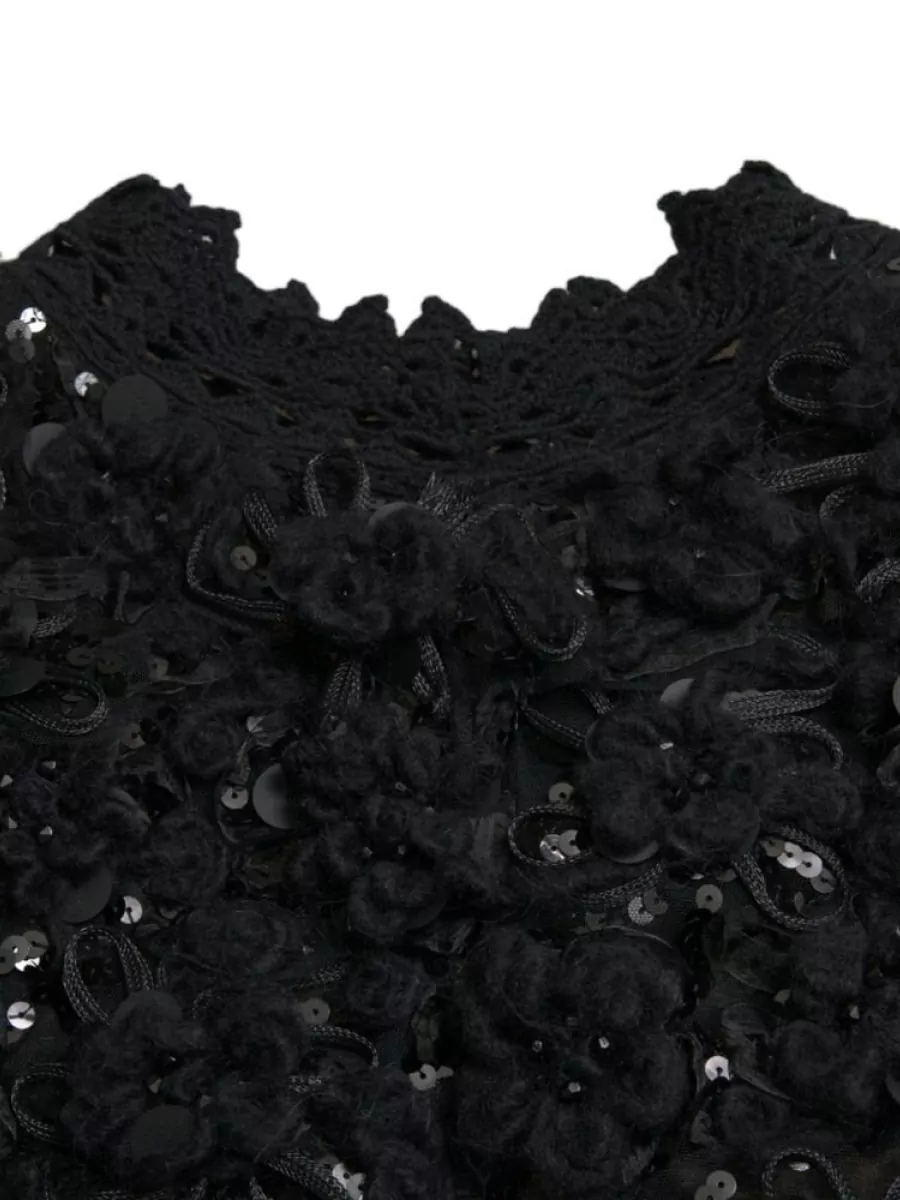 Dolce&Gabbana Sequined Embellished High Neck Long Sleeve Sweater