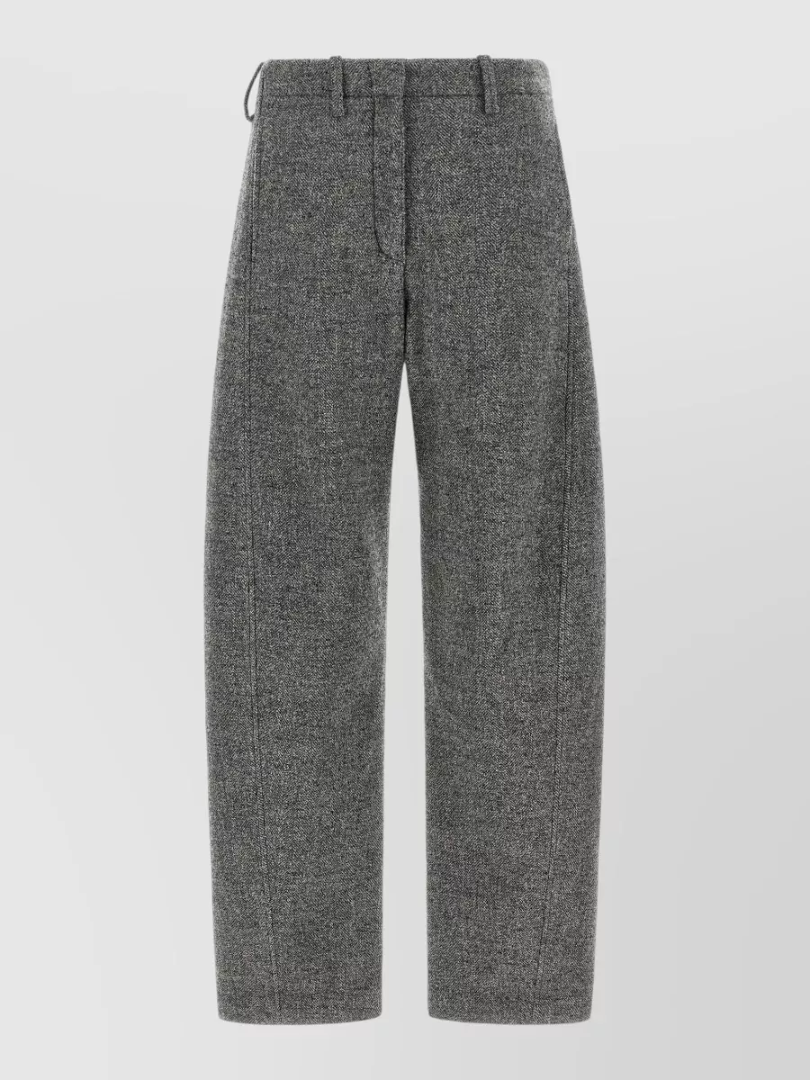 Magda Butrym cashmere herringbone barrel leg tailored trousers