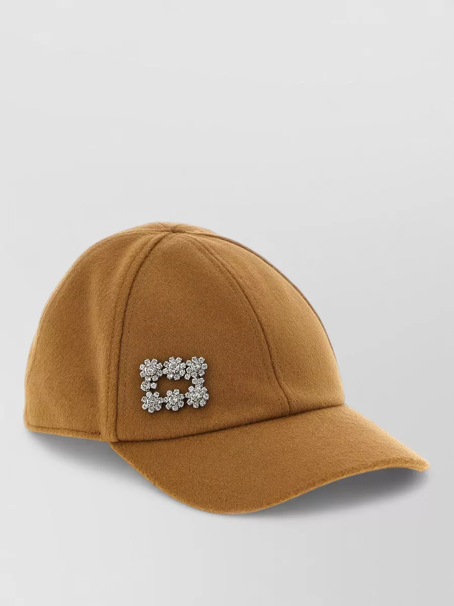 Roger Vivier Wool cashmere crystal embellished baseball cap