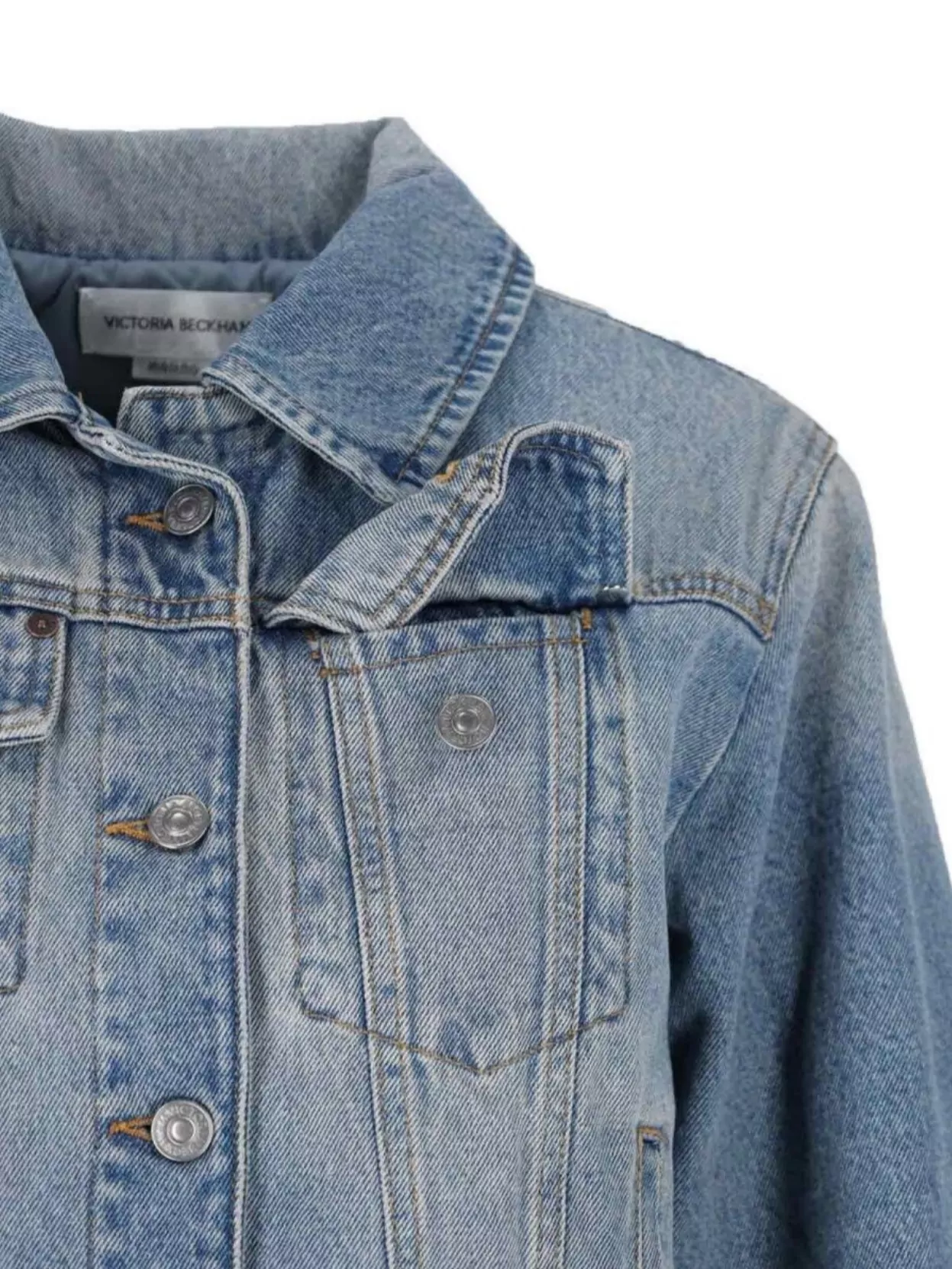 Shop Victoria Beckham Casual Jacket With Chest Pockets And Collared Neck