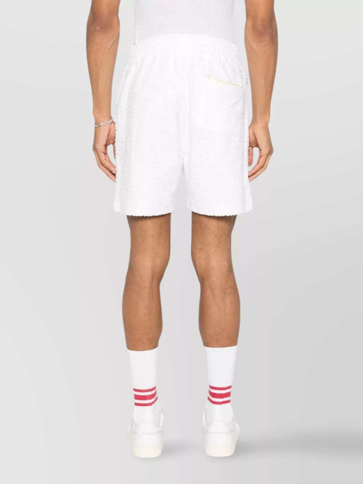 Casablanca Waistband Shorts With Pockets And Textured Fabric
