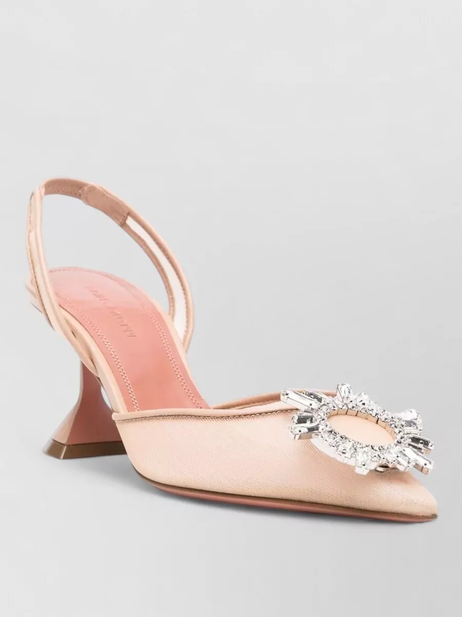 Amina Muaddi Mesh slingback pumps
