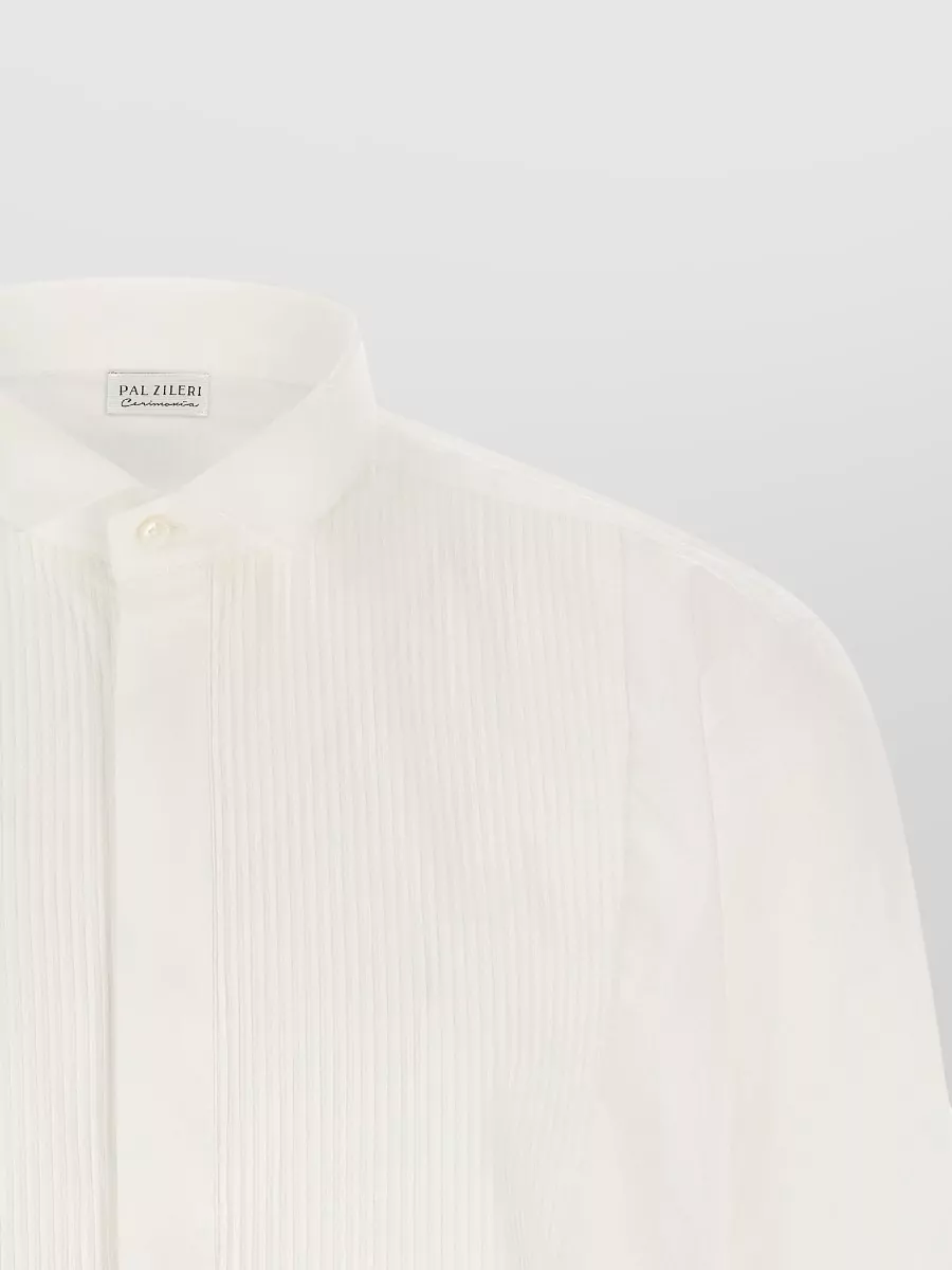Pal Zileri Cotton Pleated Tuxedo Shirt