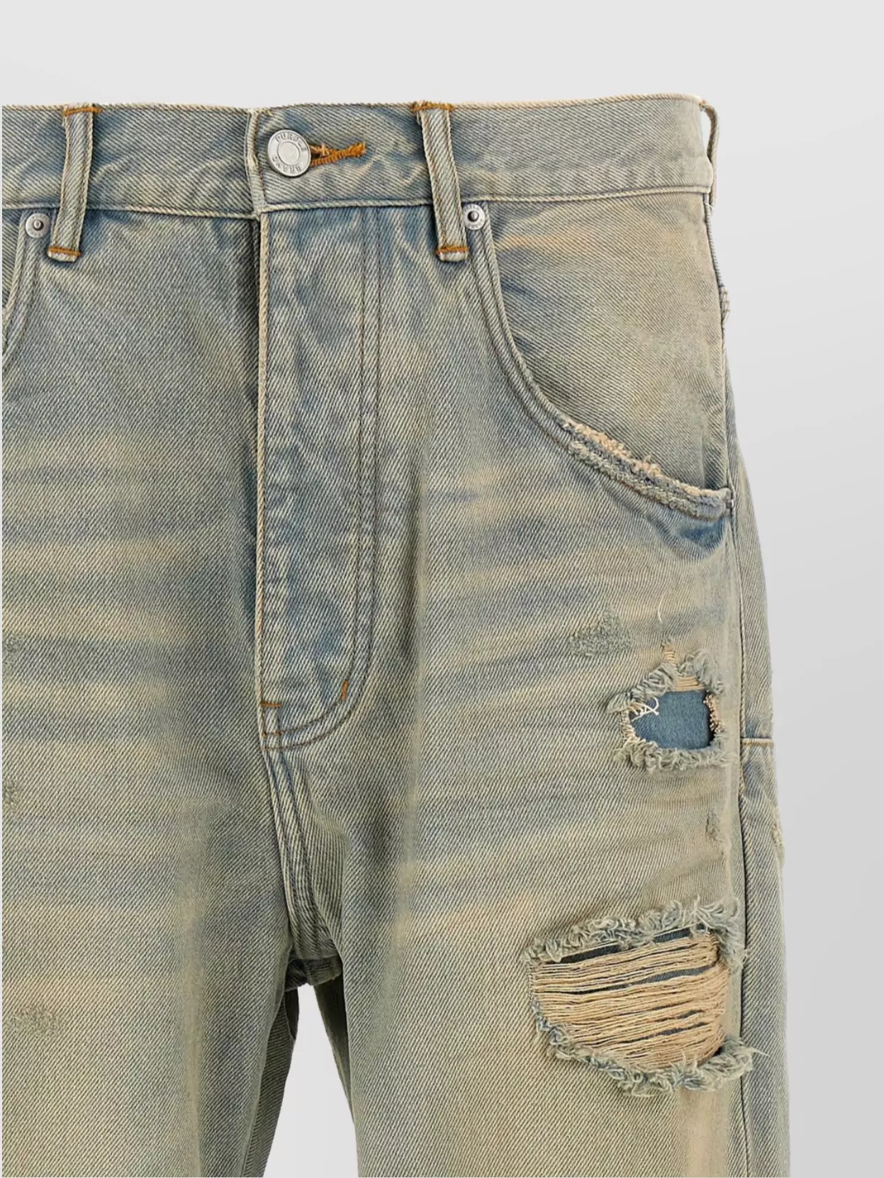 Purple P018 Verditer Destroyed Jeans Light Blue