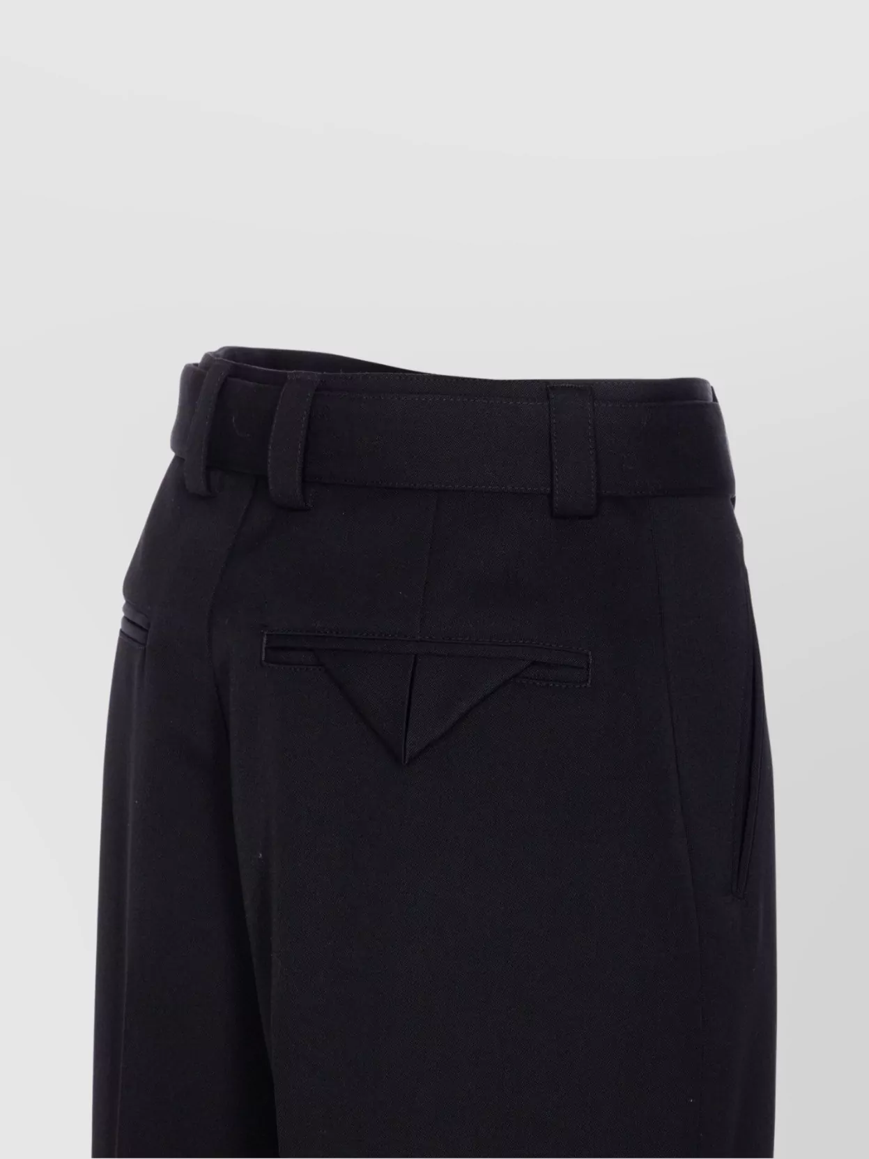 Bottega Veneta Tailored Trousers With Belt And Zip Detail In Black