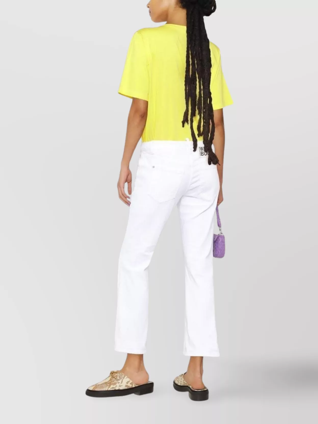 Dsquared2 Bootcut Cropped Trousers Belt Loops In White