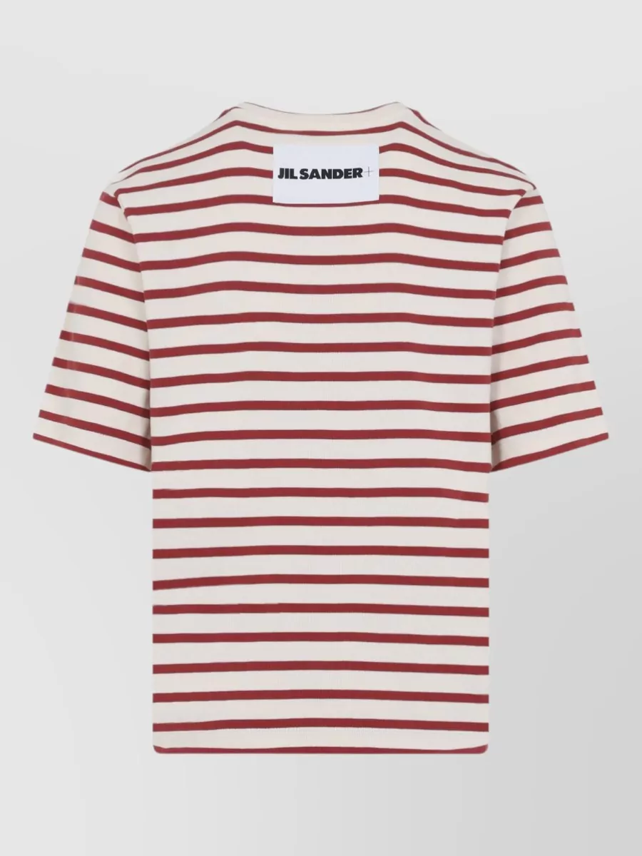Jil Sander Cotton Crew Neck Striped T Shirt