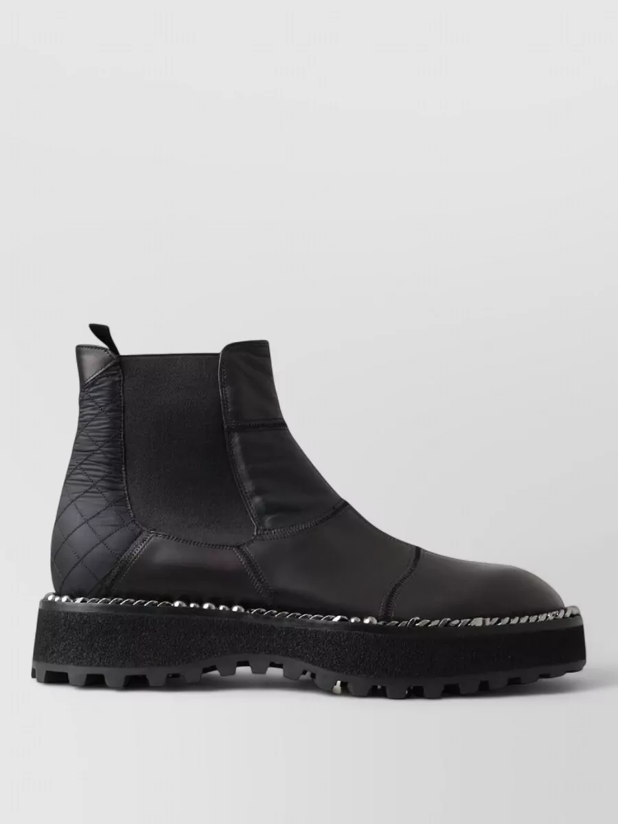 Dolce&Gabbana Leather Slip-On Stretch Ankle Boots