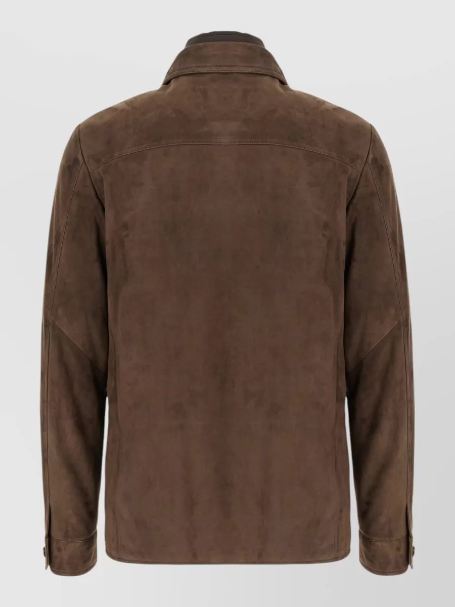 Moorer Polyester Blend Down Jacket Collared Pockets