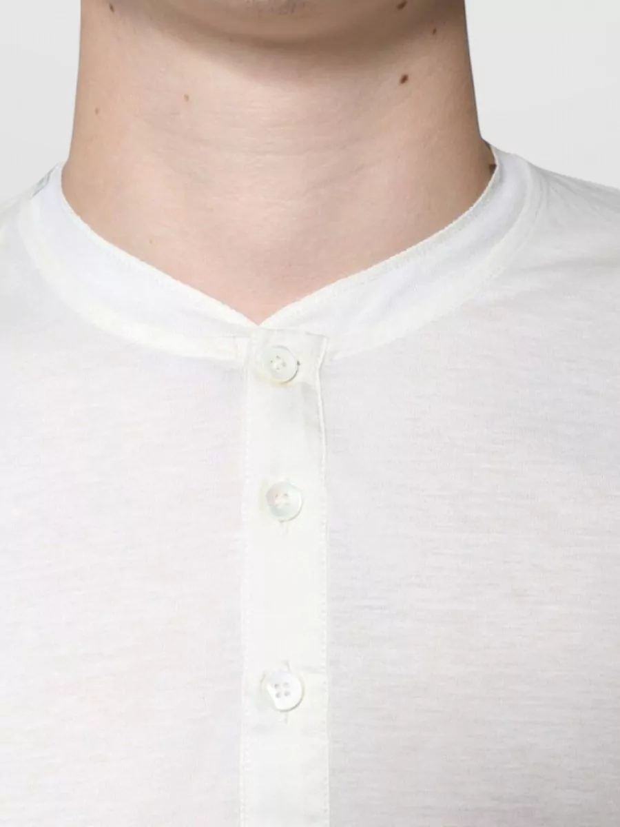 Dolce&Gabbana Silk Cotton Short-Sleeve Henley T-Shirt