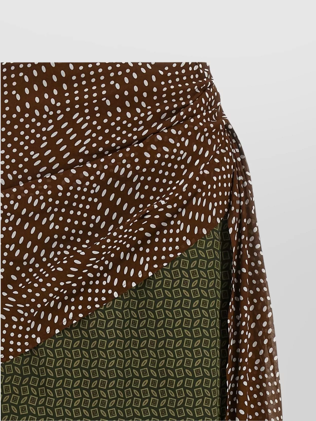 Dries Van Noten Draped Silk-satin Midi Skirt In Green