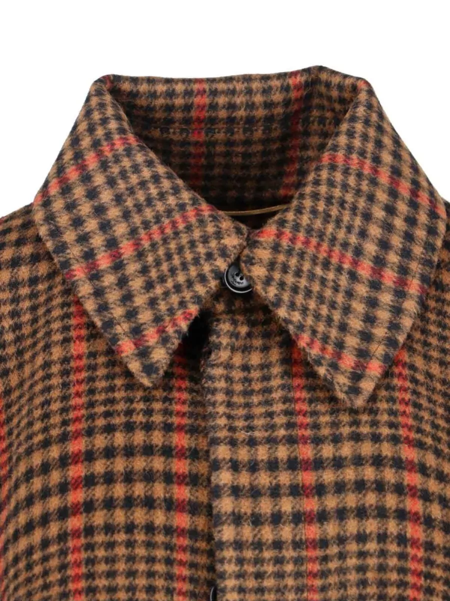 Saint Laurent Checked Jacket Wide Sleeves Draped Silhouette