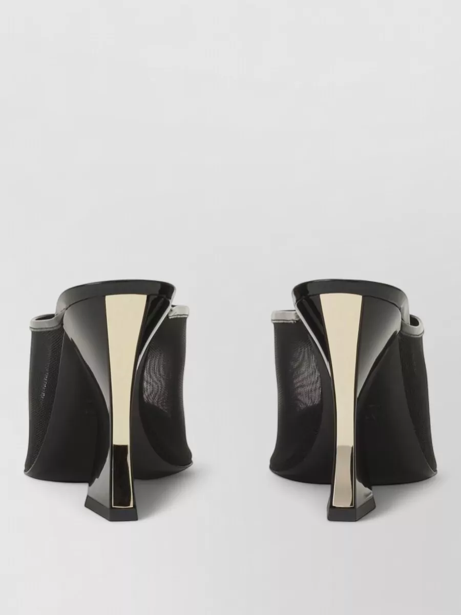Lanvin Pointed-Toe Mesh Panel Mules