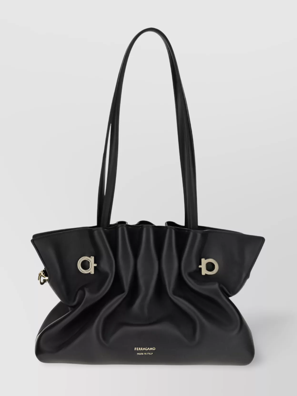 FERRAGAMO LUXE SOFT LEATHER SHOULDER BAG