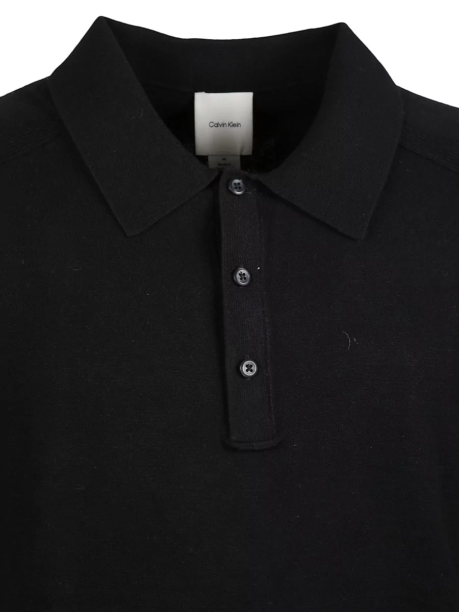 Calvin Klein Polo Shirt Short Sleeves Viscose Collar
