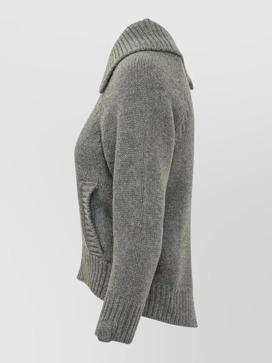 Victoria Beckham Asymmetric Ribbed Wool Sweater