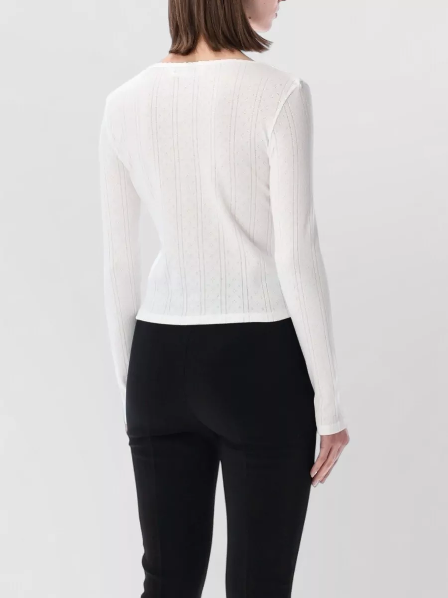 Róhe Cotton Pointelle Cropped Cardigan