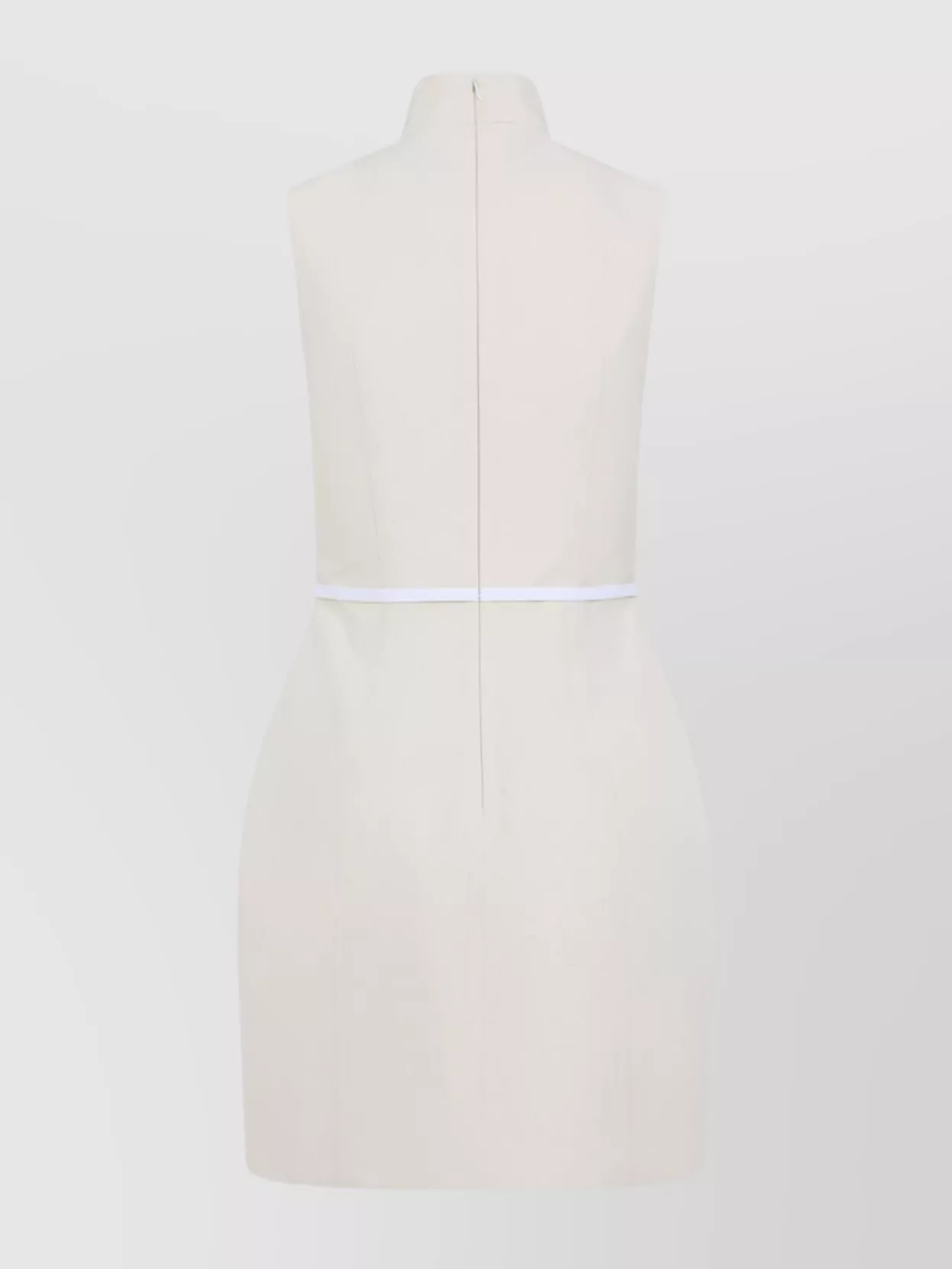 Moschino Tailored Knee-length Sleeveless Dress High Neck In Neutral