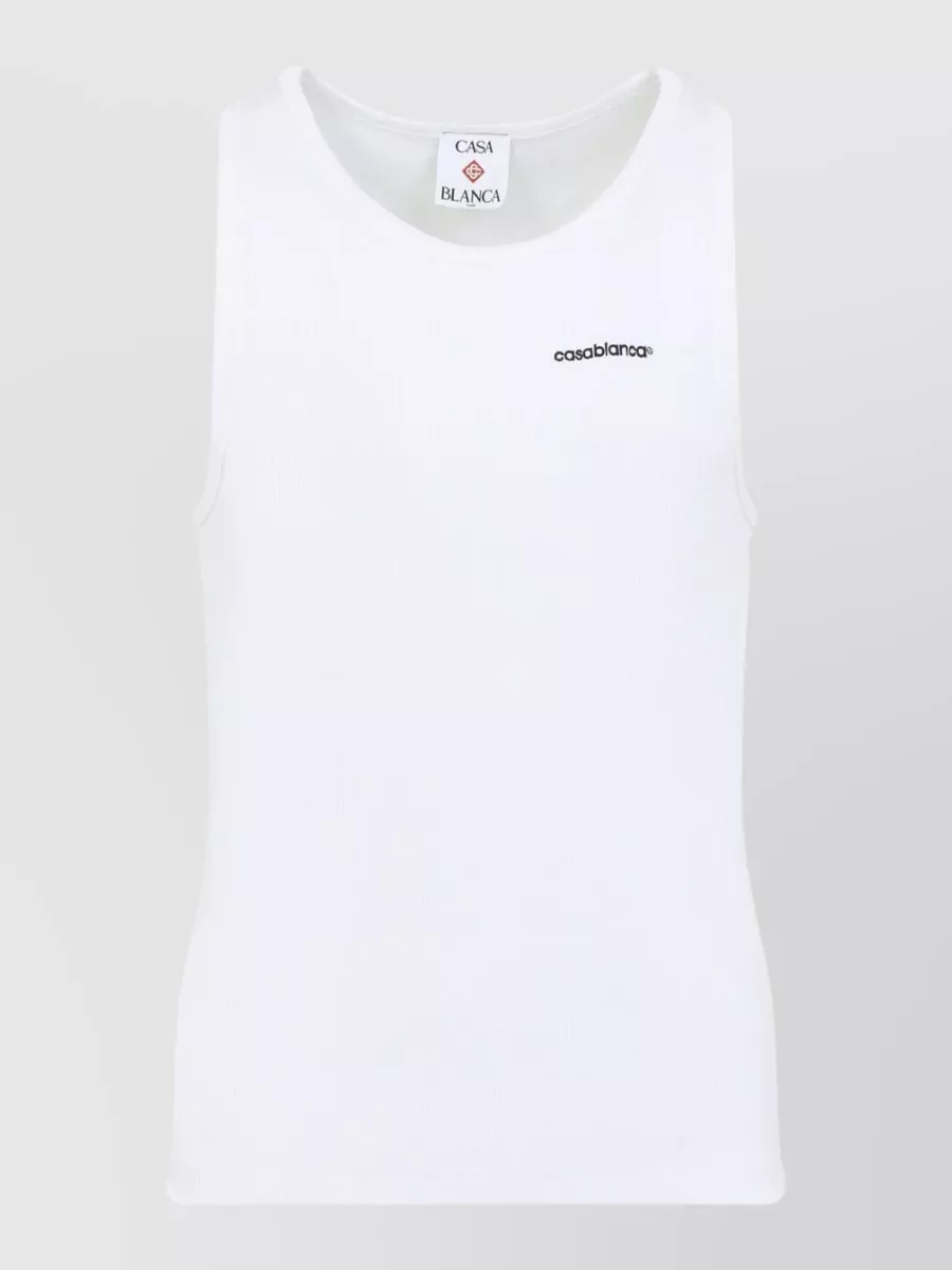 Casablanca Ribbed Tank Top Sleeveless Design