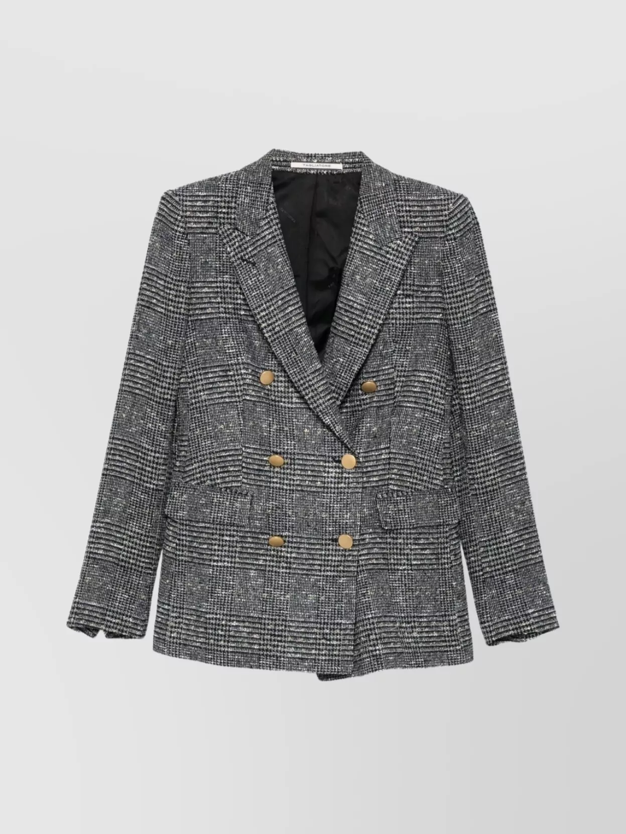 Tagliatore Check Pattern Wool Blend Double-breasted Jacket In Multi