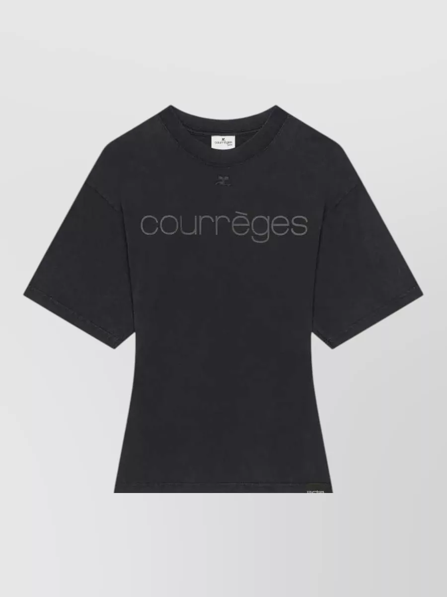 Courrèges logo print cotton t-shirt