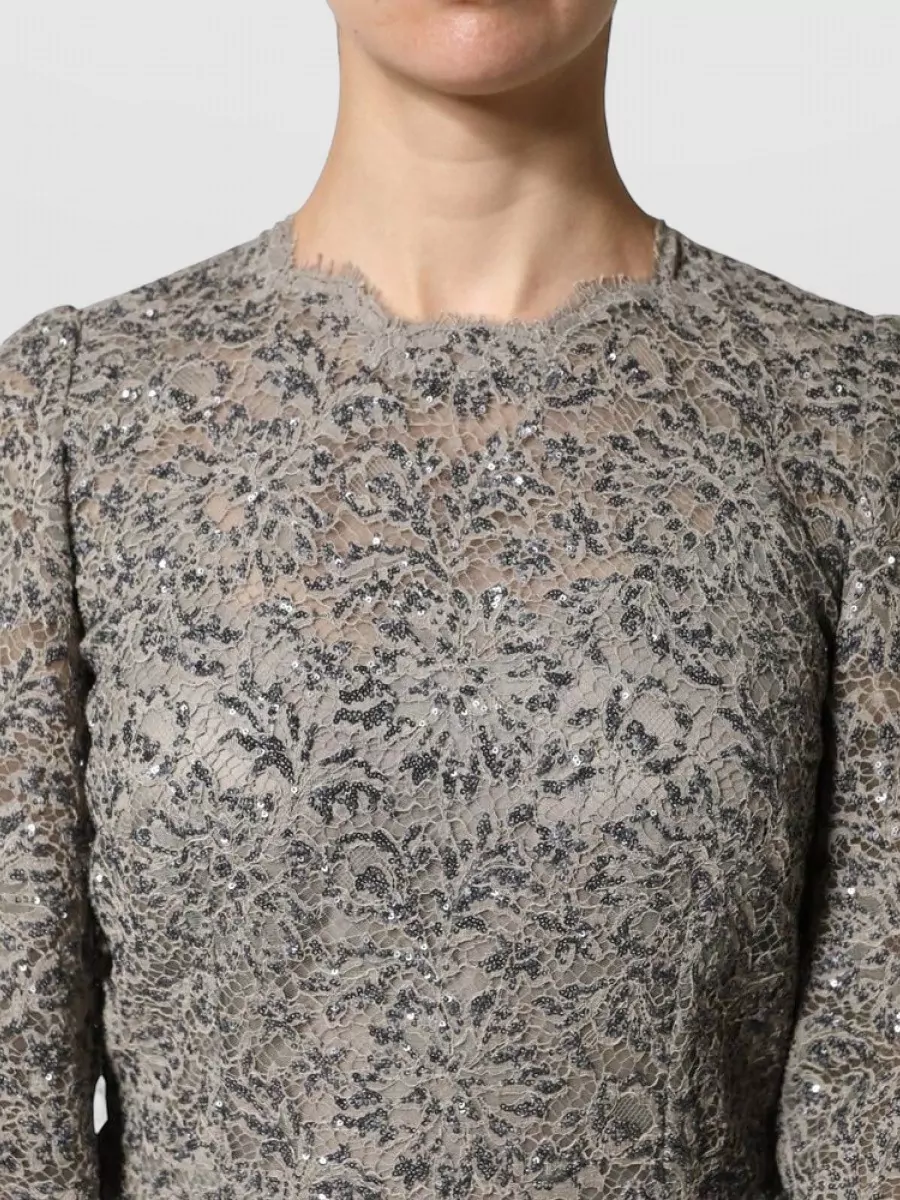 Dolce&Gabbana Cotton Lace Long-Sleeve Maxi Gown