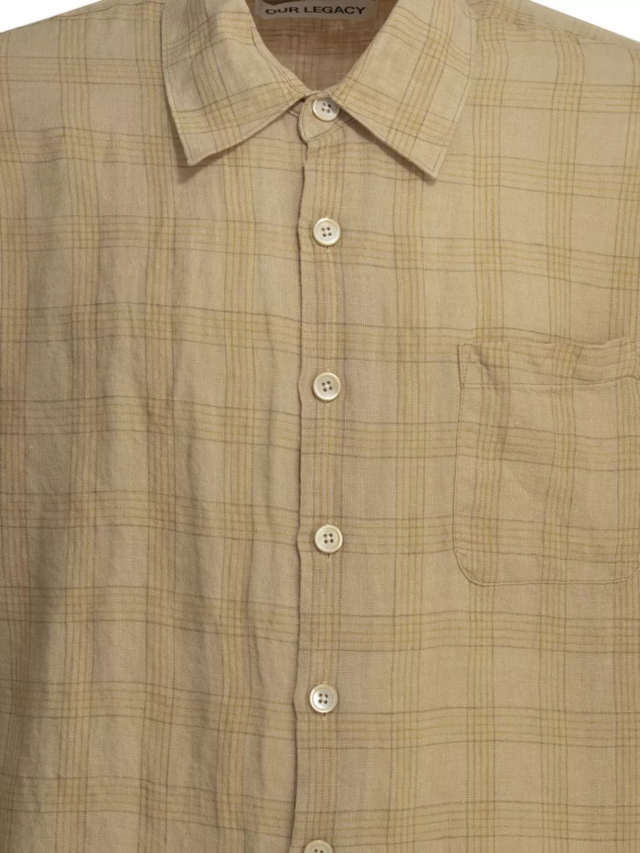 Our Legacy Linen Checked Long-Sleeve Shirt