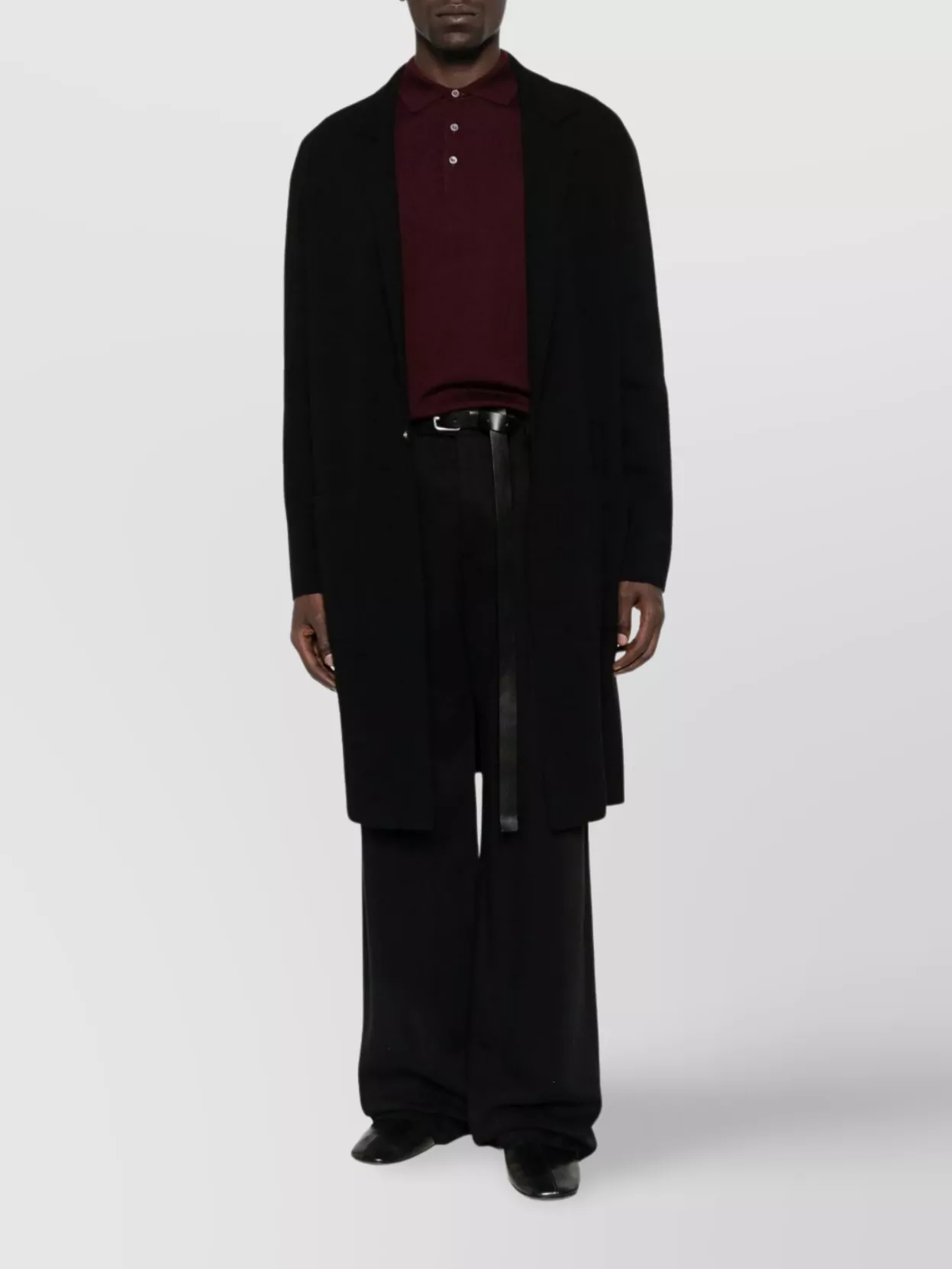 Tagliatore Bordeaux Long-sleeved Polo Shirt