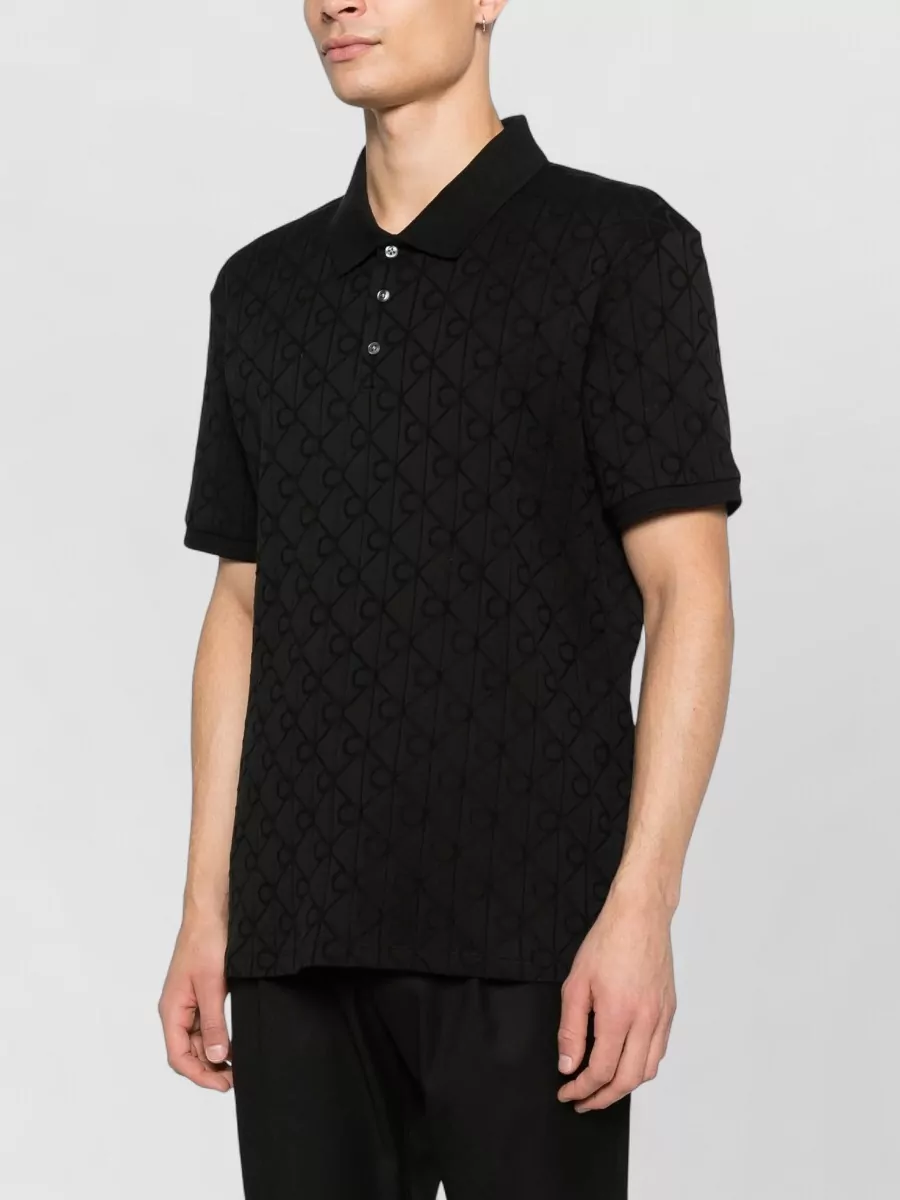 Calvin Klein Short Sleeve Mercerized Emblem Jacquard Polo
