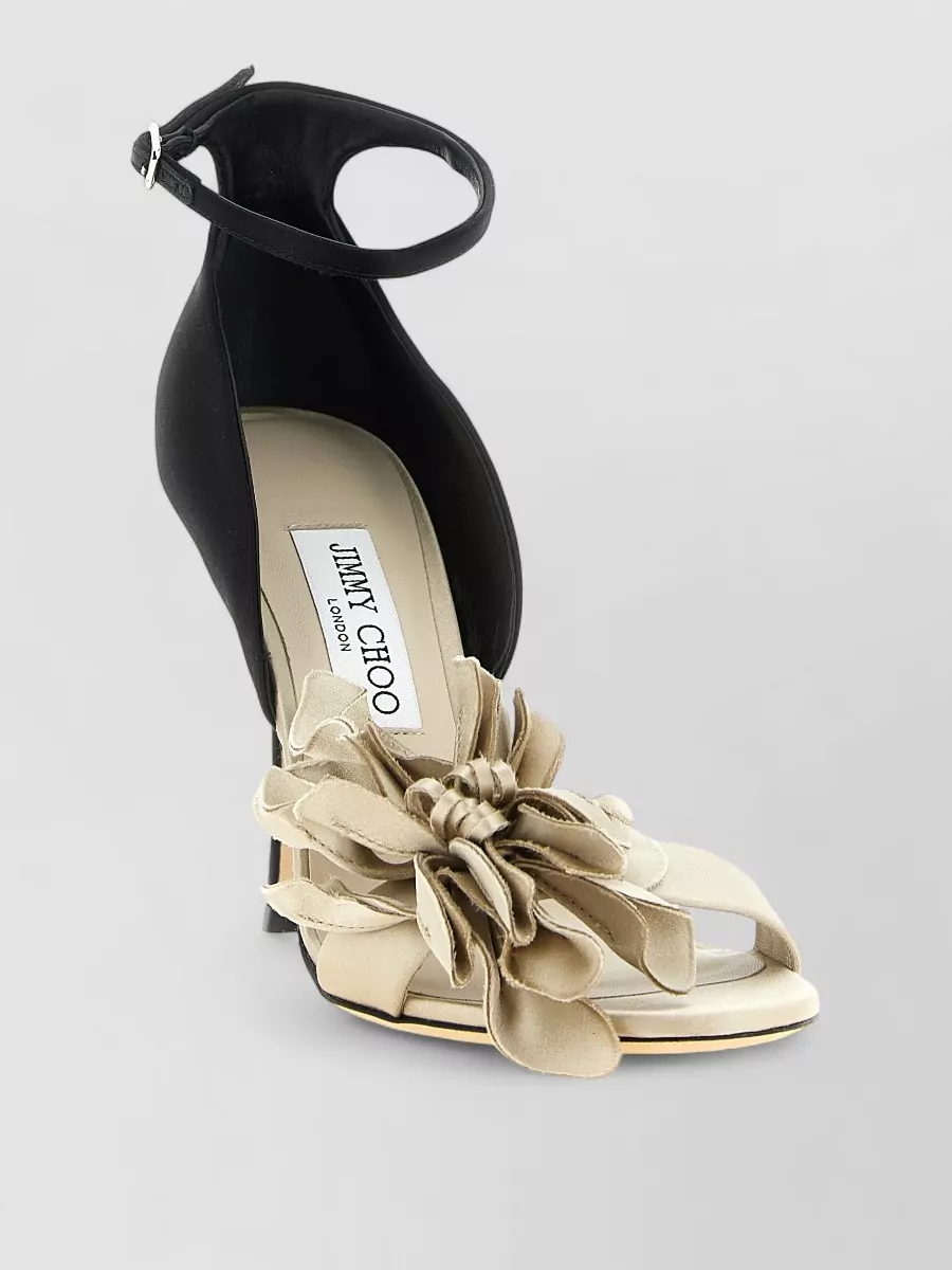 Jimmy Choo silk floral-appliqué sandals