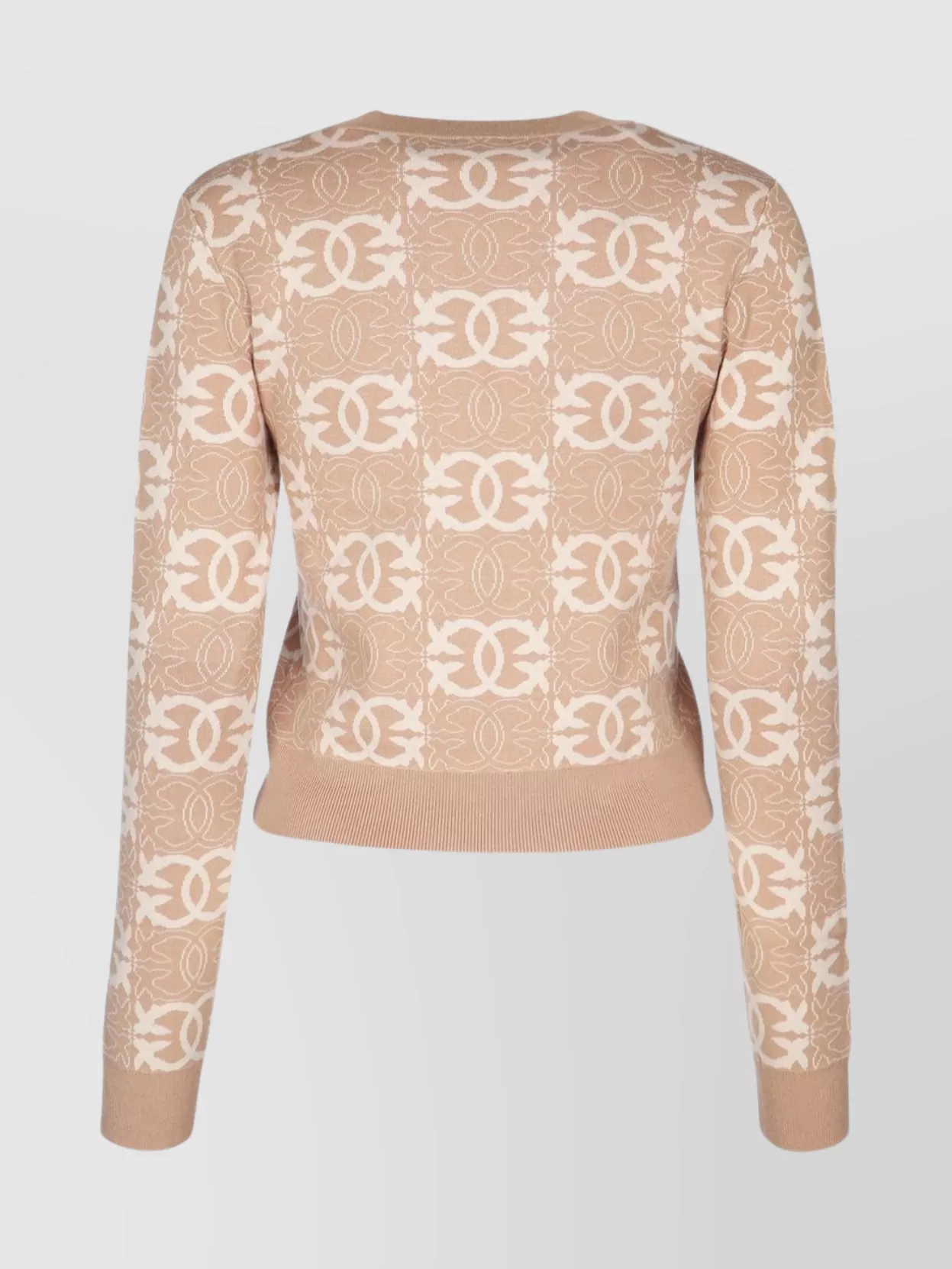 Pinko Cropped Jacquard Short-Sleeve Top