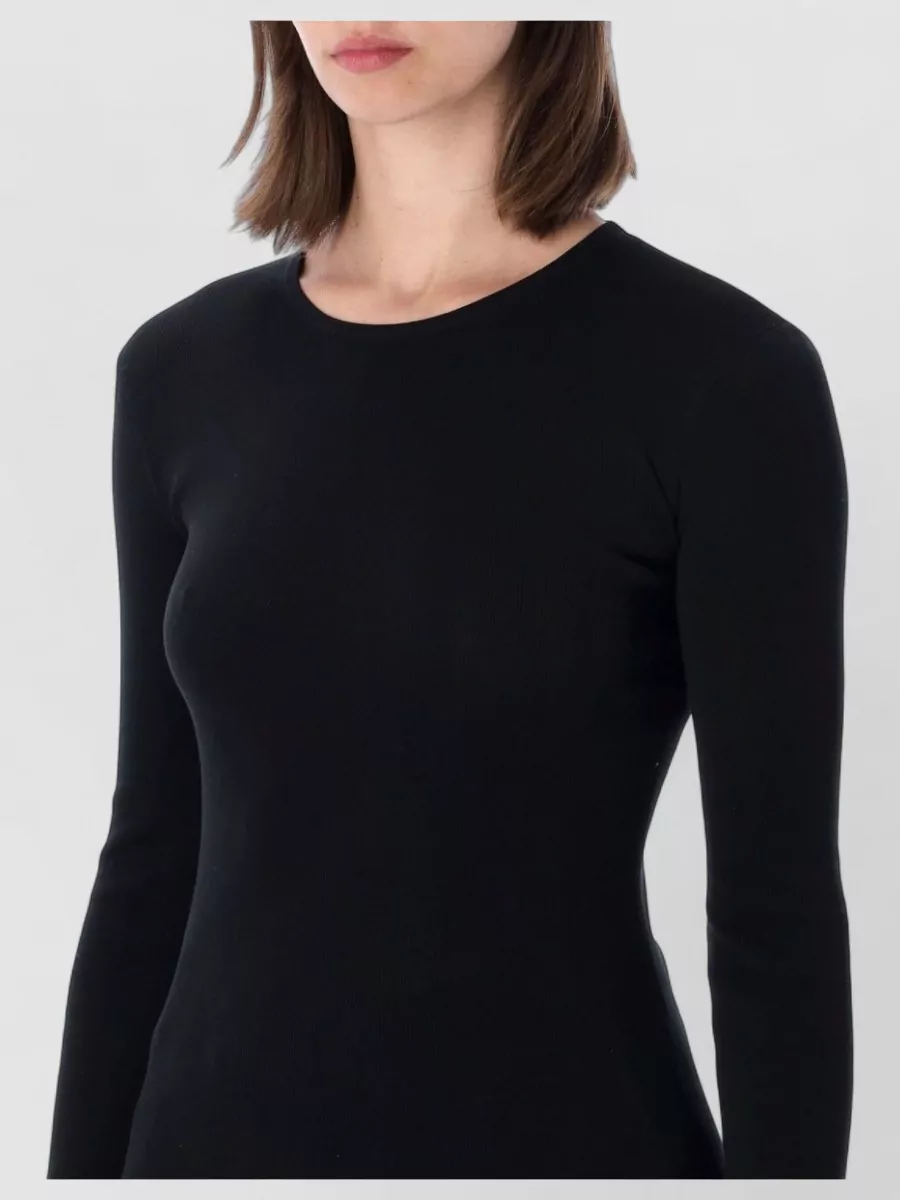 Totême Organic Cotton Long Sleeve Fitted Knit Top