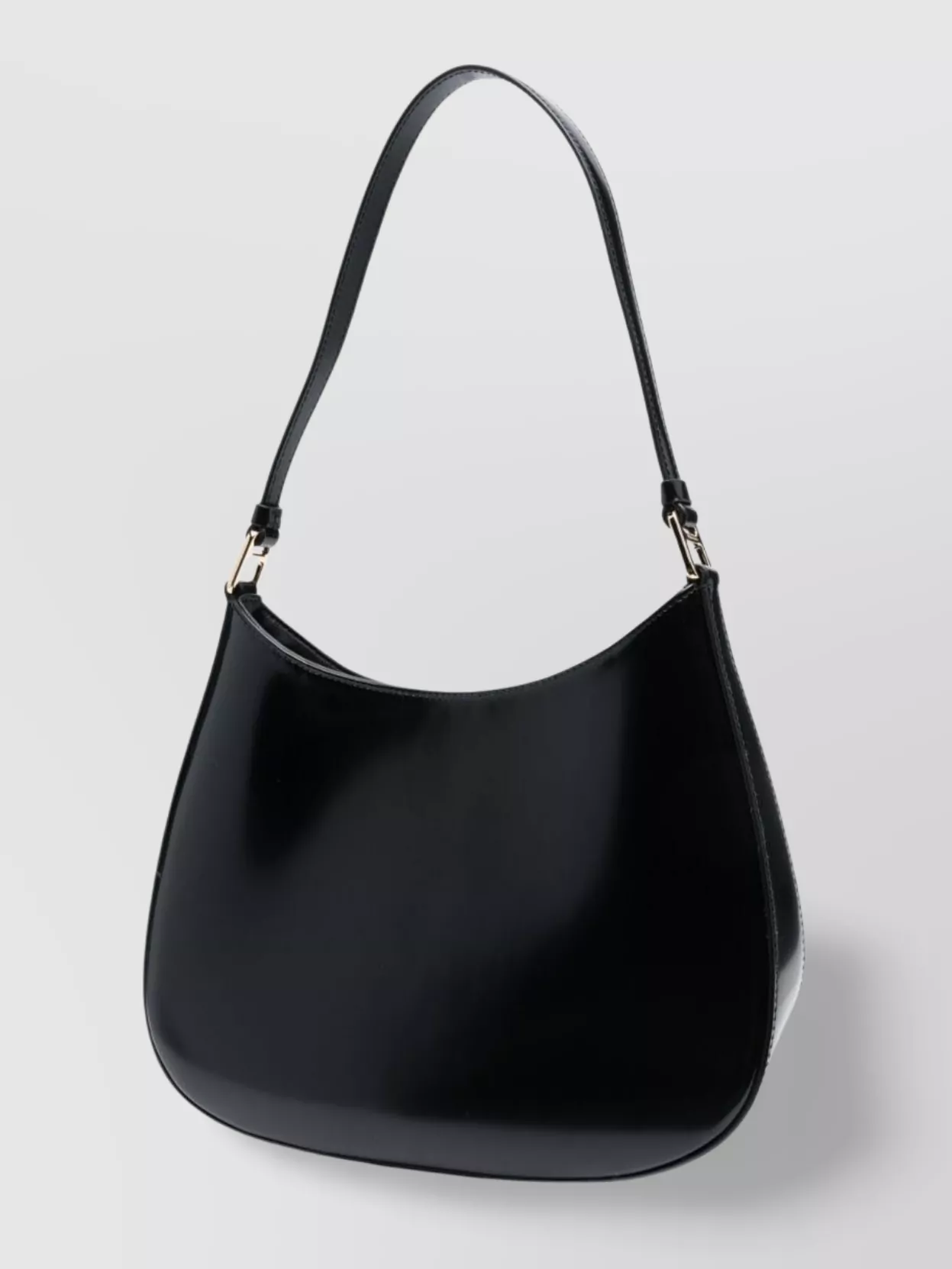 Prada Curved Lines Leather Hobo Bag