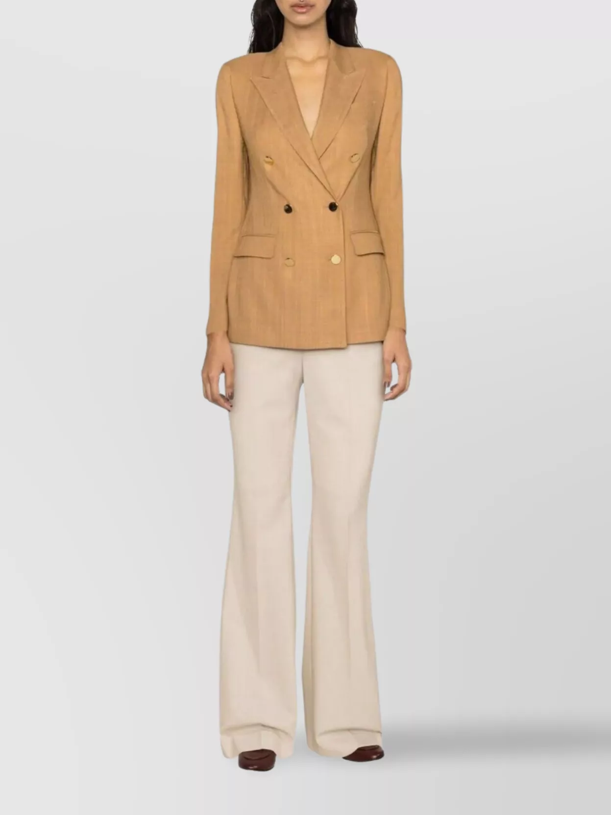 Tagliatore Double-breasted Jacket With Back Vent In Brown