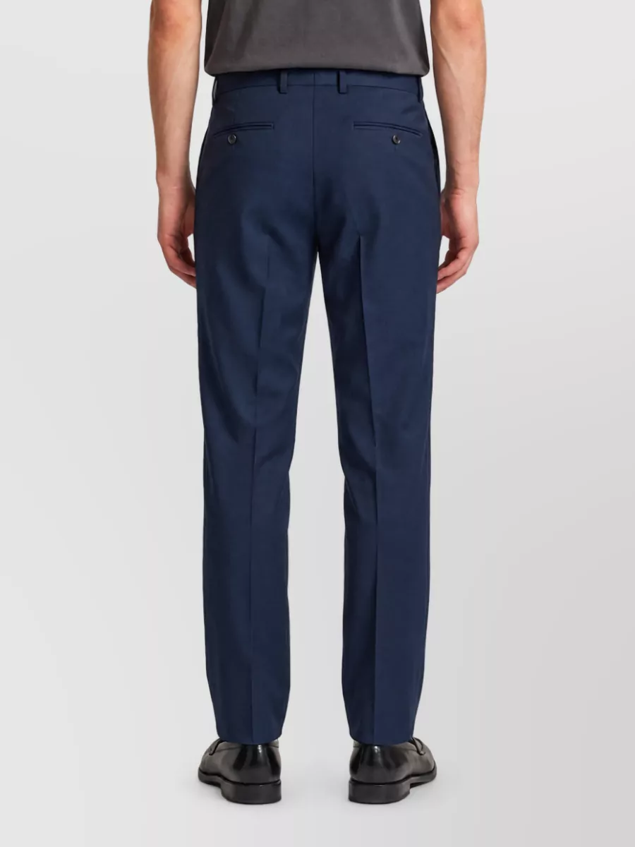 Pt Torino Cotton Wool Herringbone Mid-Rise Relaxed-Leg Tailored Trousers