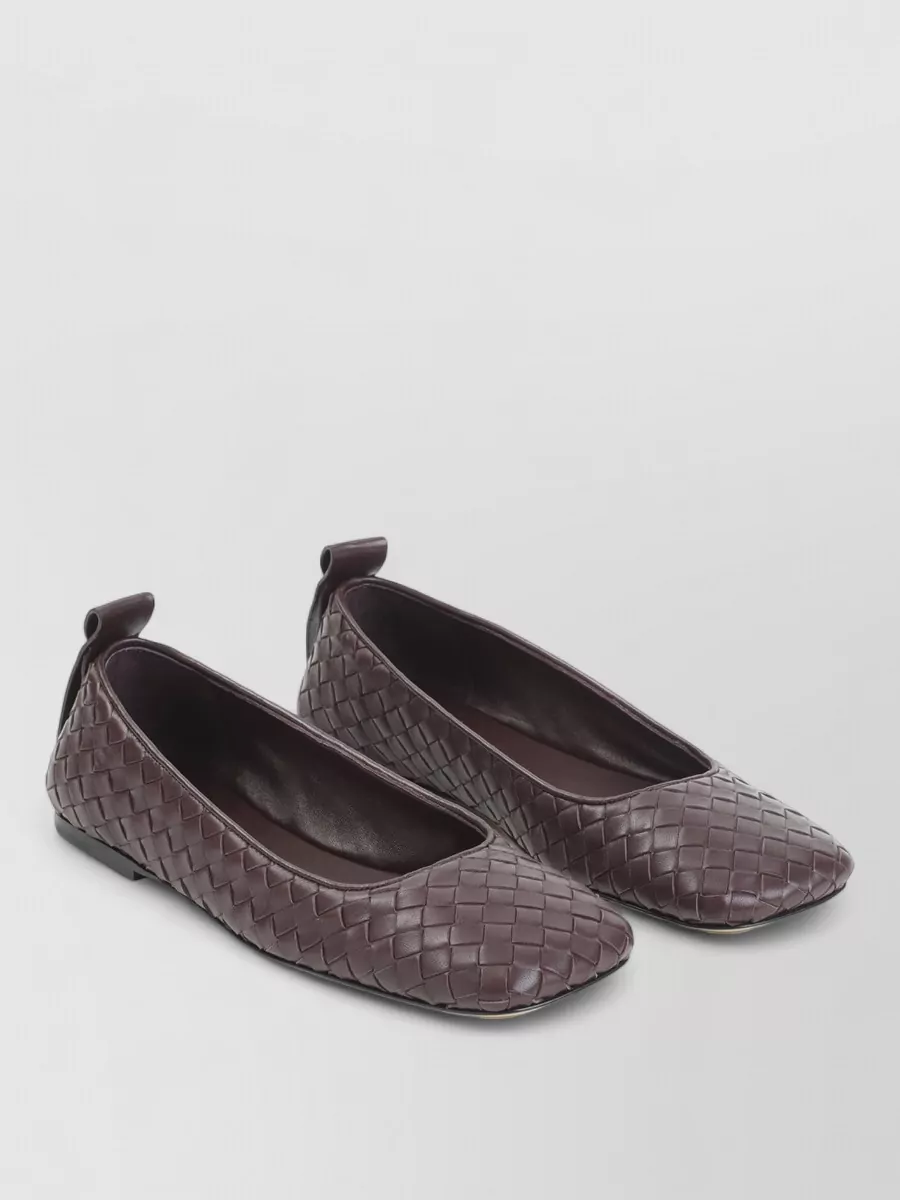 Bottega Veneta leather square-toe ballerina flats