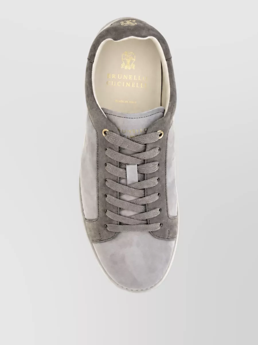 Brunello Cucinelli Suede Leather Lace-Up Sneakers