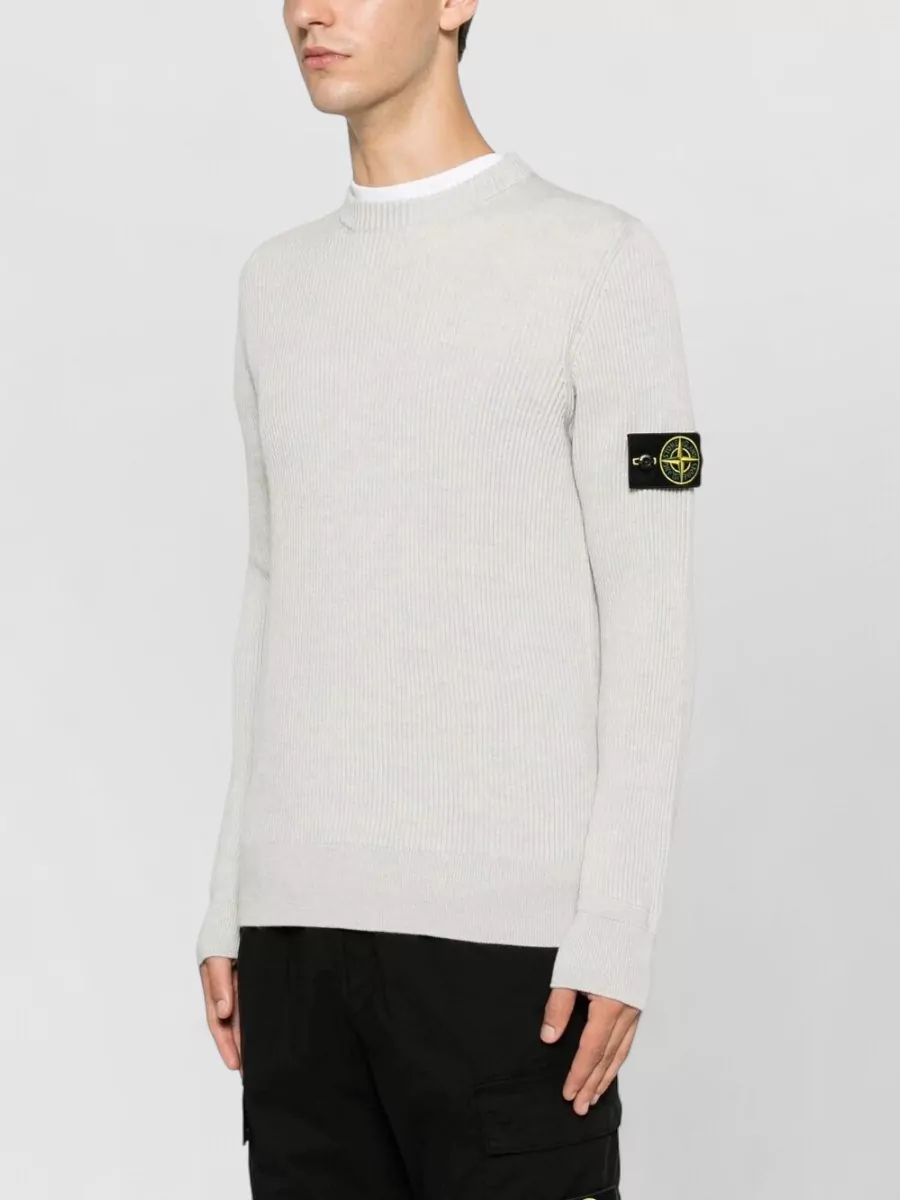 Stone Island Wool Ribbed Crewneck Sweater