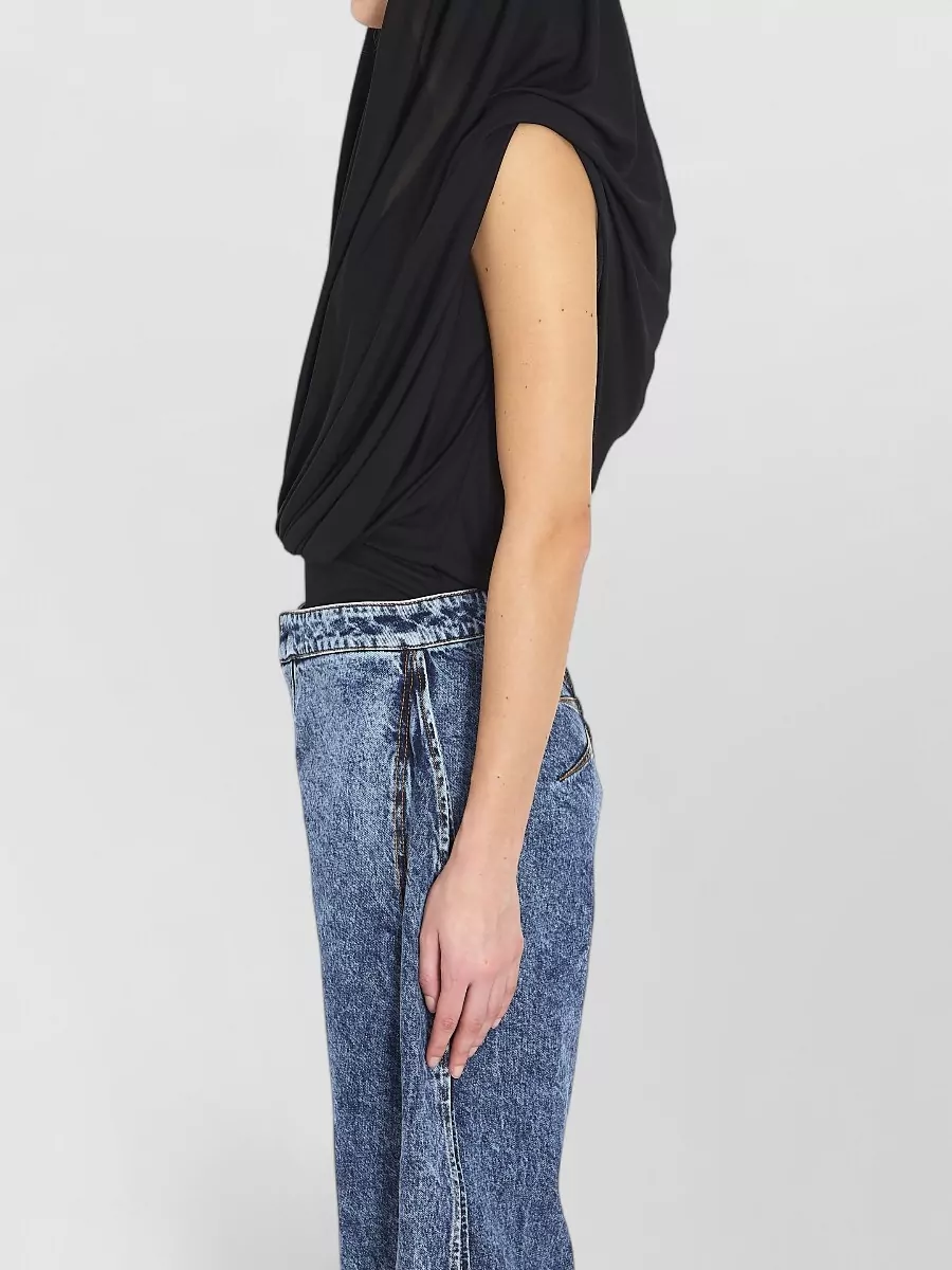 Alaïa Draped Hooded Sleeveless Bodysuit