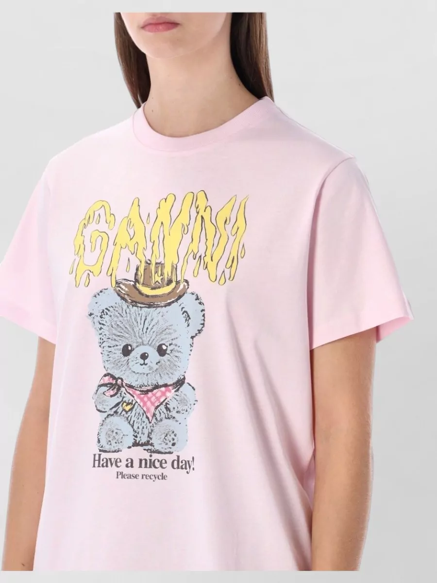 Ganni Graphic Teddy Bear Crew Neck T-Shirt