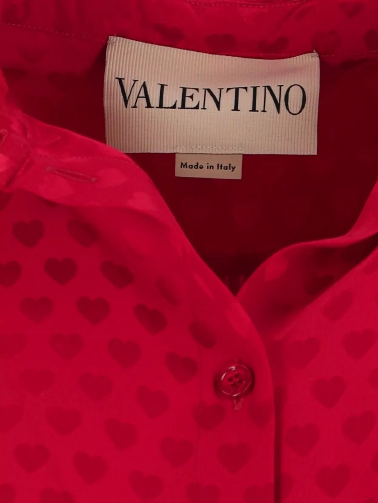 Valentino Neck Bow Heart Pattern Long Sleeves